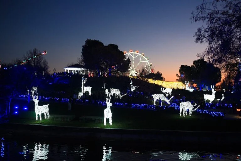 Renos iluminados y noria en Mágicas Navidades, Torrejón de Ardoz